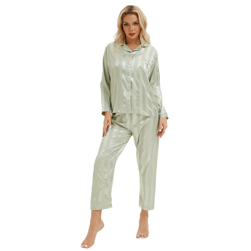 Amara | Womens Satin Jacquard Loungewear Pyjama Set