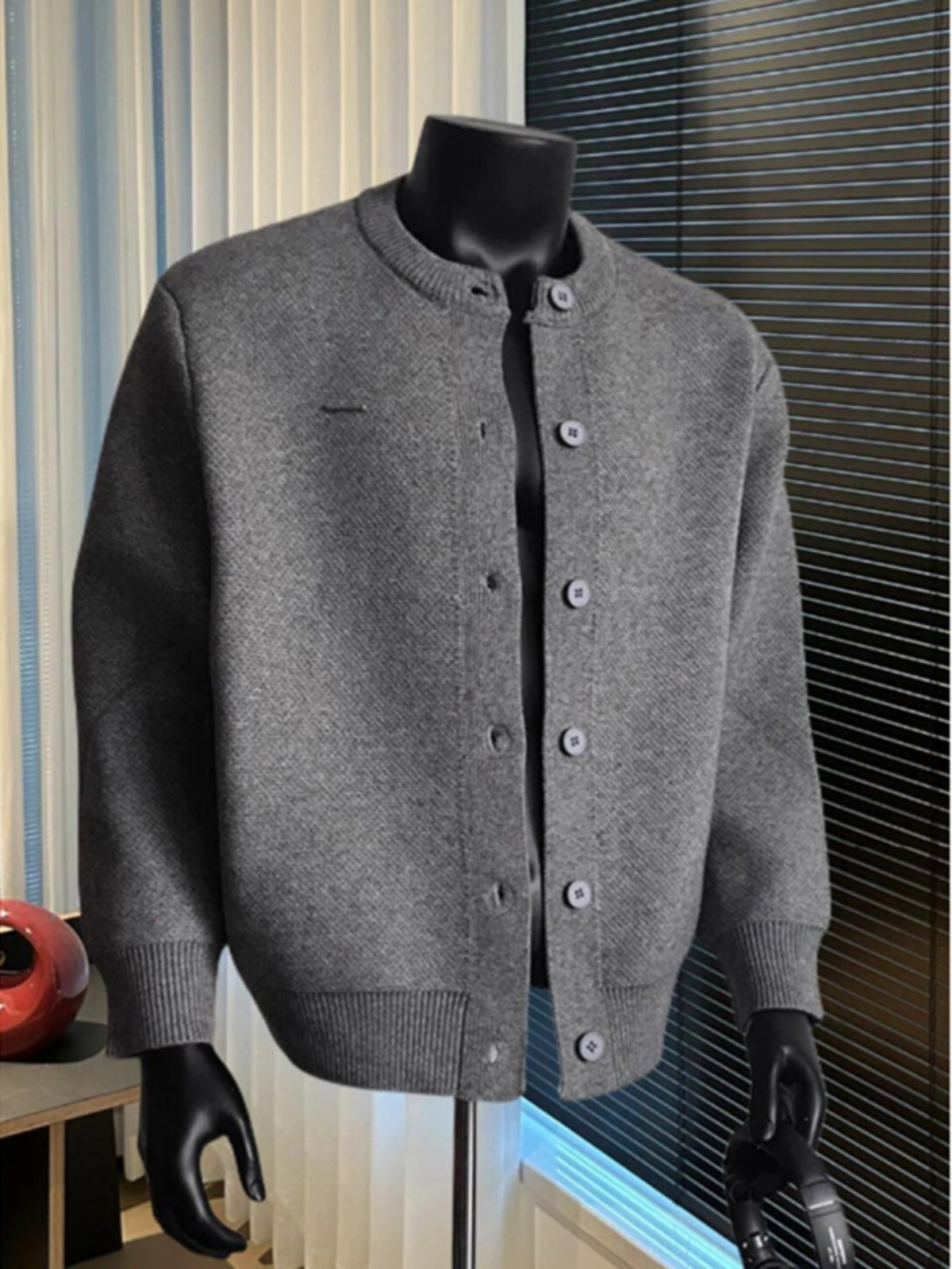 Ulric | Mens Bomber Casual Loose Solid Baseball Collar Jacket - 4