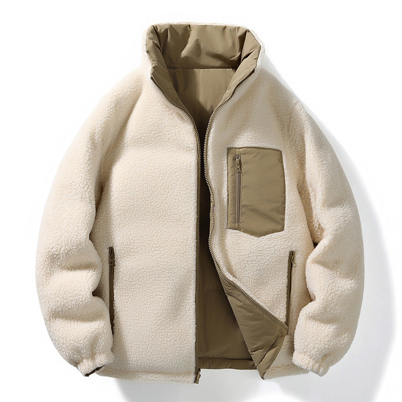 Elowen | Mens Fleece Lamb Wool Warm Thick Stand Collar Winter Top - 3