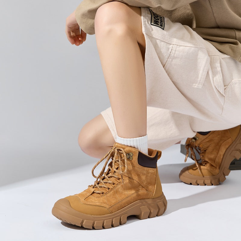 Sawyer | Womens Chunky Platform Lace Up Ankle Combat Boots