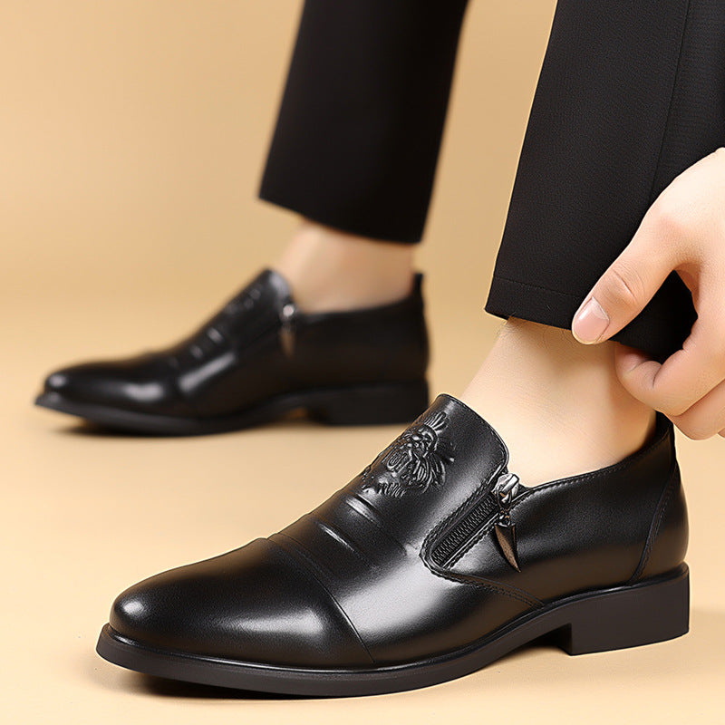 Archer | Mens Business Casual Pointed Leather Formal Shoes - 12
