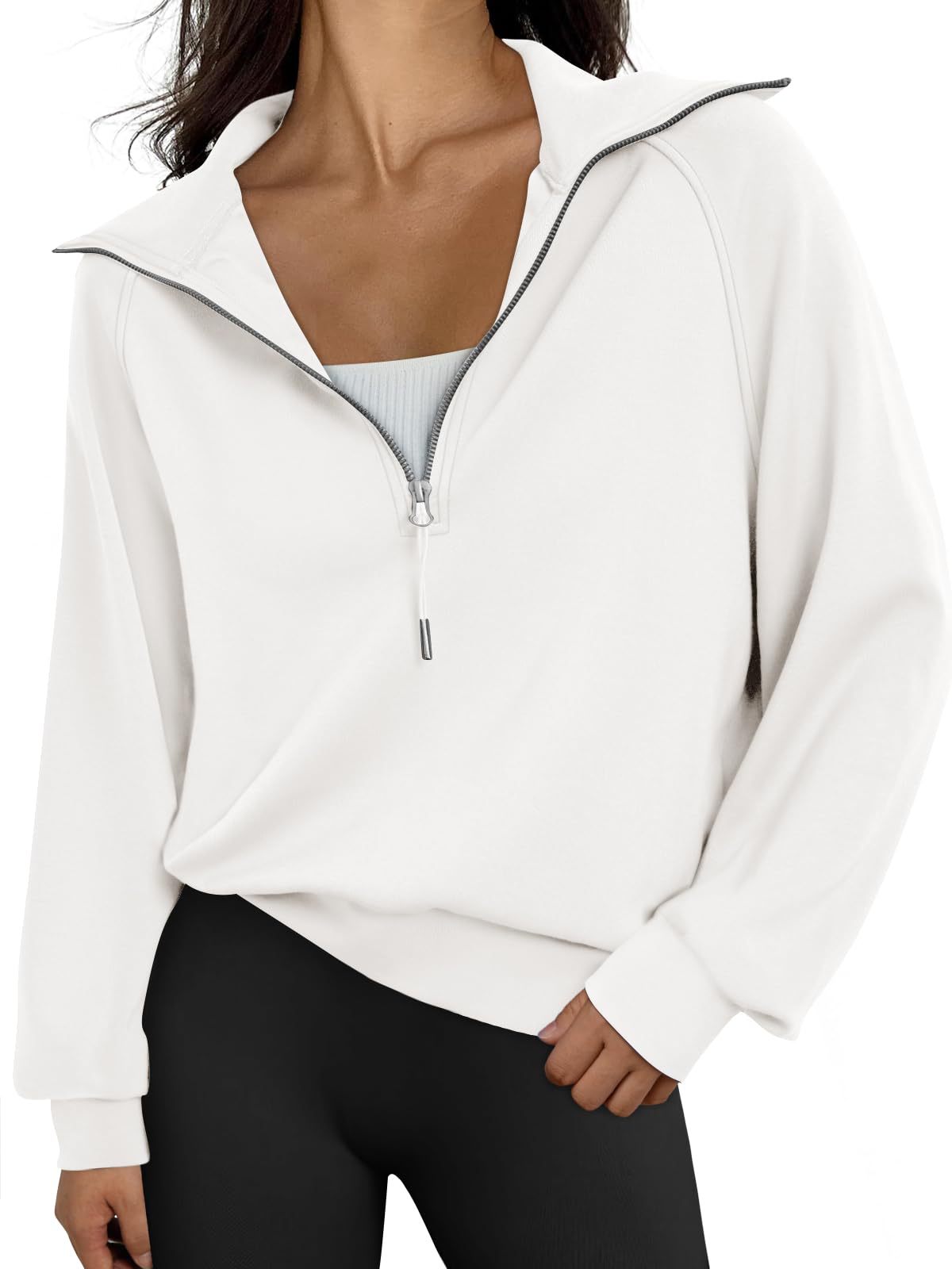 Fenella | Womens Yoga Top Long Sleeve Half Zip Stand Collar Running Fitness Top