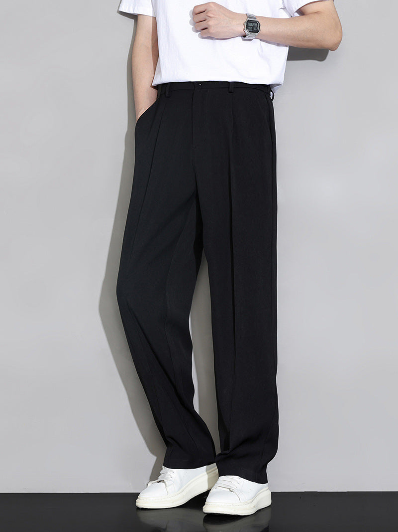 Nathaniel | Mens Wide Leg Straight Loose Casual Summer Trousers - 3
