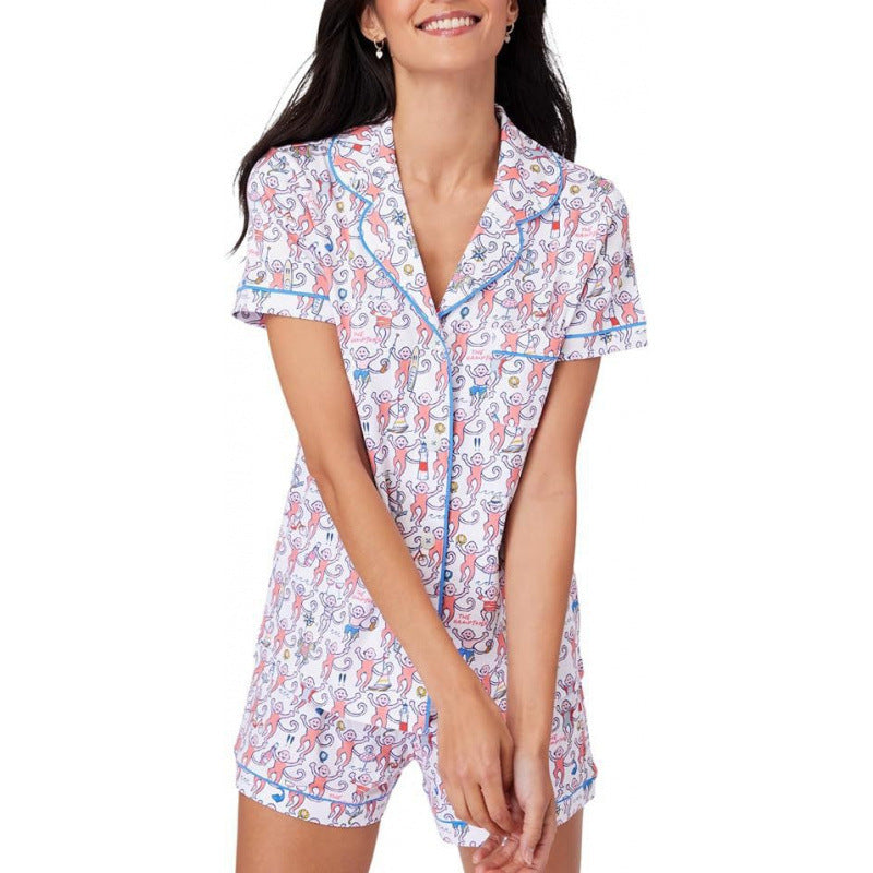 Genevieve | Womens Short Sleeve Cotton Pyjama Set