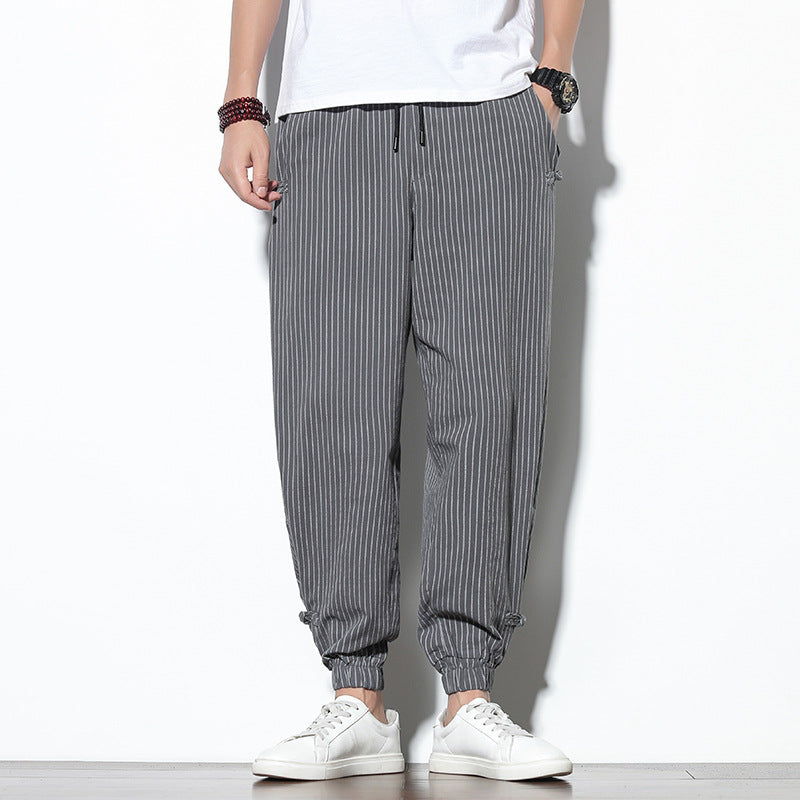 Roderick | Mens Linen Trousers Cotton Casual Tapered Trousers - 7