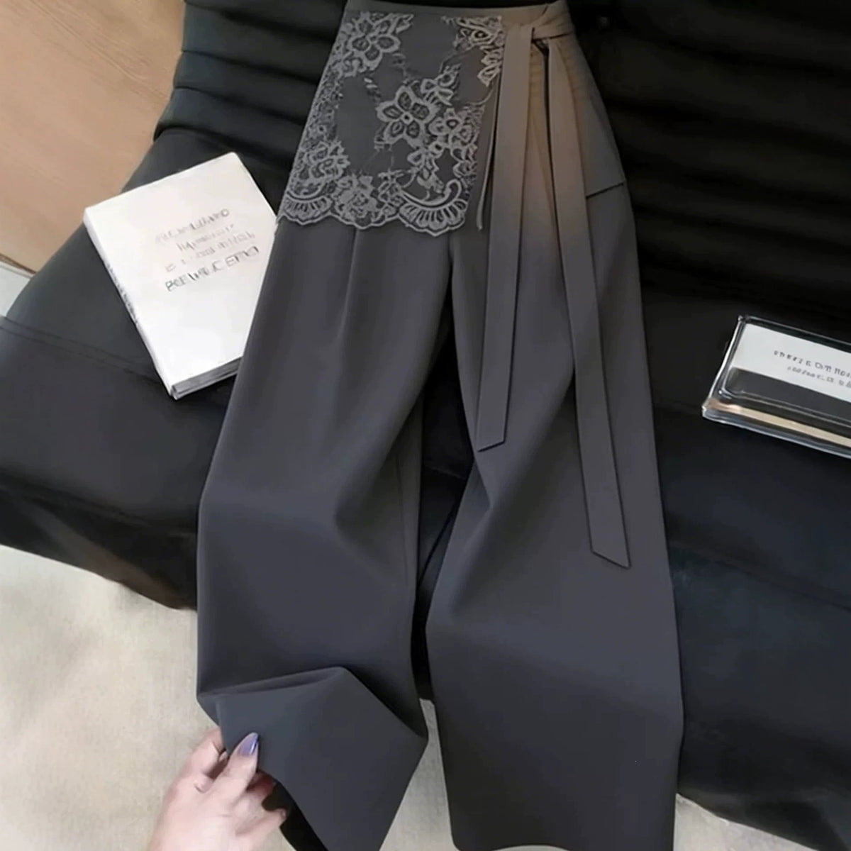 Bexley | Womens Trousers Wide Leg Faux Two Piece Suit Pants