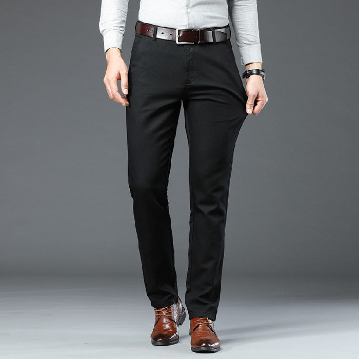Reuben | Mens Work Straight Leg Business Casual Fleece Lined Trousers - 7