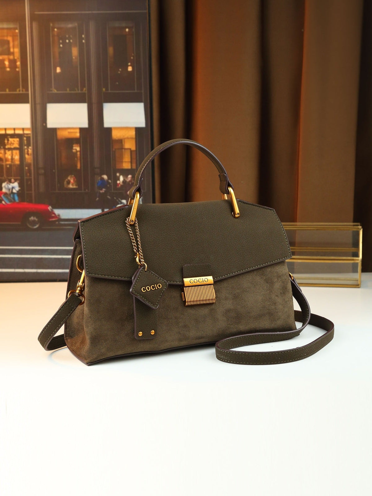 Rowena | Womens Shoulder Bag Crossbody Pebbled Lock Handbag