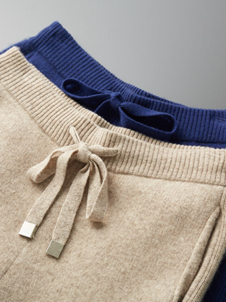 Della | Mens Knitted Tracksuit Two Piece Set Hooded Cardigan Joggers Wool