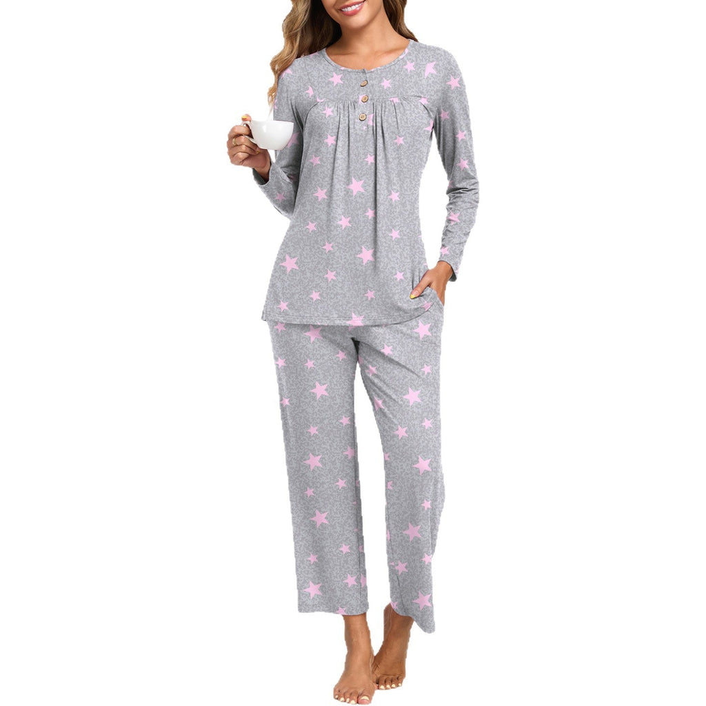 Harriet | Womens Long Sleeve Pyjama Set With Pockets Loungewear