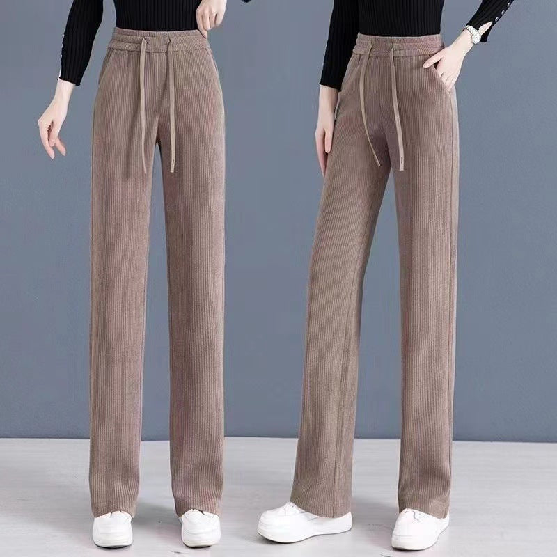 Winifred | Womens Trousers Corduroy Wide Leg High Waisted Casual Pants
