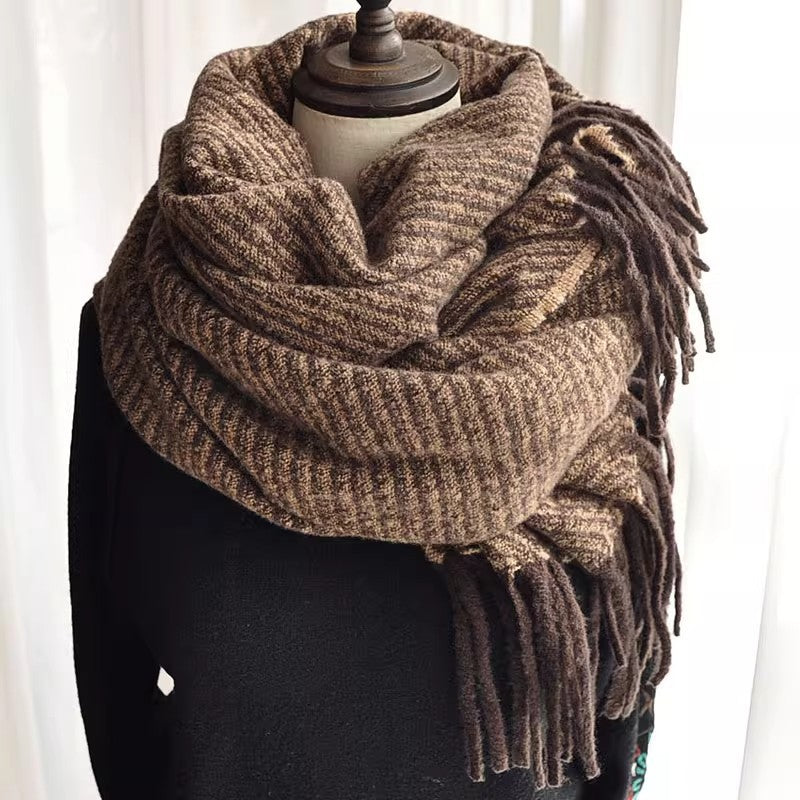 Quill | Womens Autumn Winter Warm Soft Gradient Long Shawl Scarf - 1