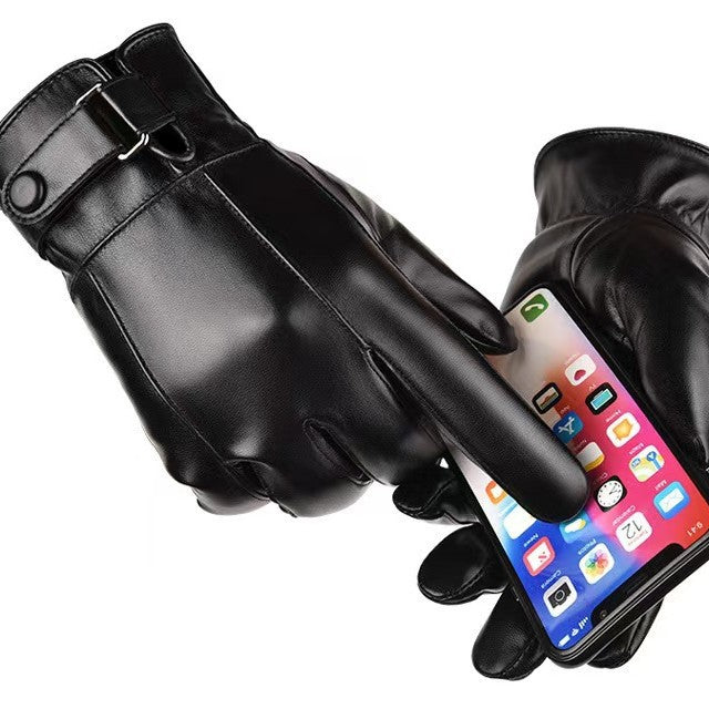 Valentine | Womens Leather Touch Screen Warm Cycling Gloves - 4