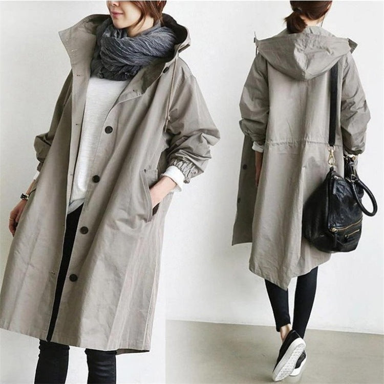 Nadia | Womens Trench Coat Mid Length Windbreaker Belted Longline Coat