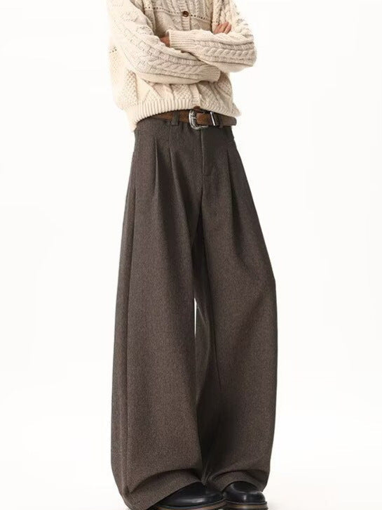 Sylvester | Mens Wide Leg Double Pleated Drape Casual Smart Trousers - 1