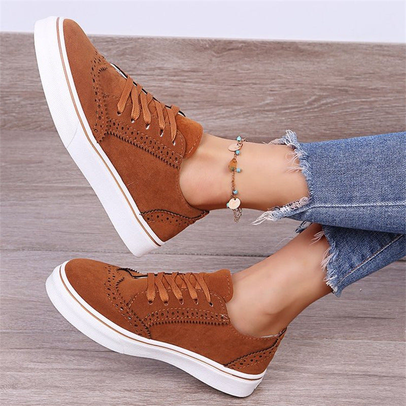 Lavinia | Womens Comfortable Lace Up Casual Flat Round Toe Shoes - 3