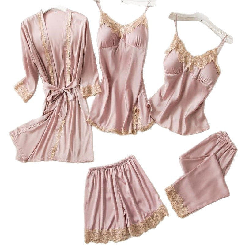 Beatrice | Womens Satin Cami Robe Lounge Set
