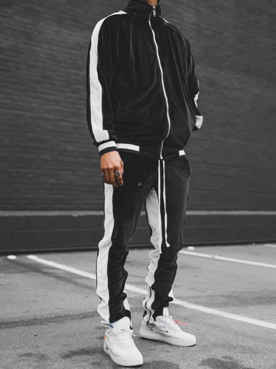Anouk | Mens Tracksuit Velvet Two Piece Set Jacket Joggers Loungewear