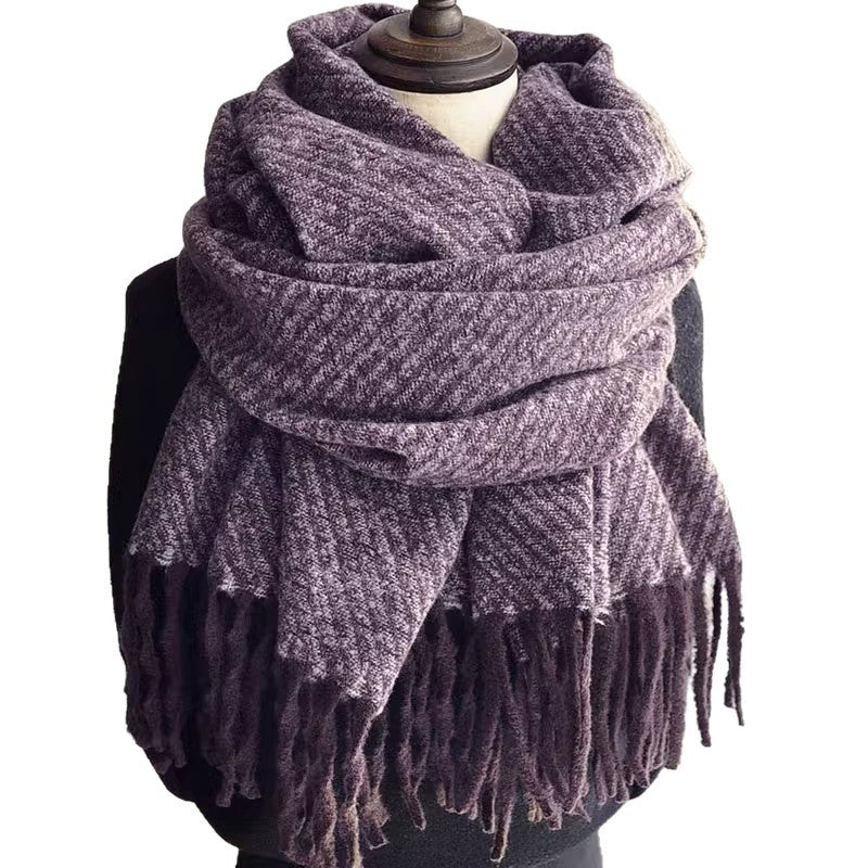 Quill | Womens Autumn Winter Warm Soft Gradient Long Shawl Scarf - 5