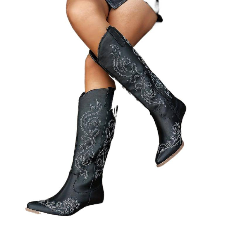 Saskia | Mens Cowboy Western Fashion Embroidered Slip on Boots - 5