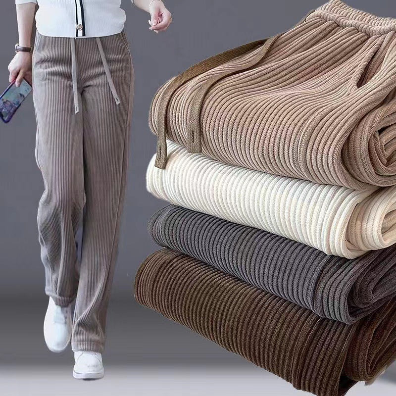 Winifred | Womens Trousers Corduroy Wide Leg High Waisted Casual Pants