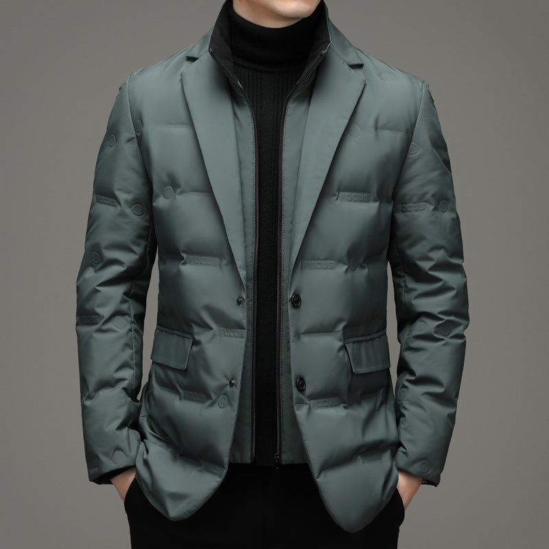 Hugo | Mens Winter Coats Padded Suit Style Detachable Collar Coat - 3