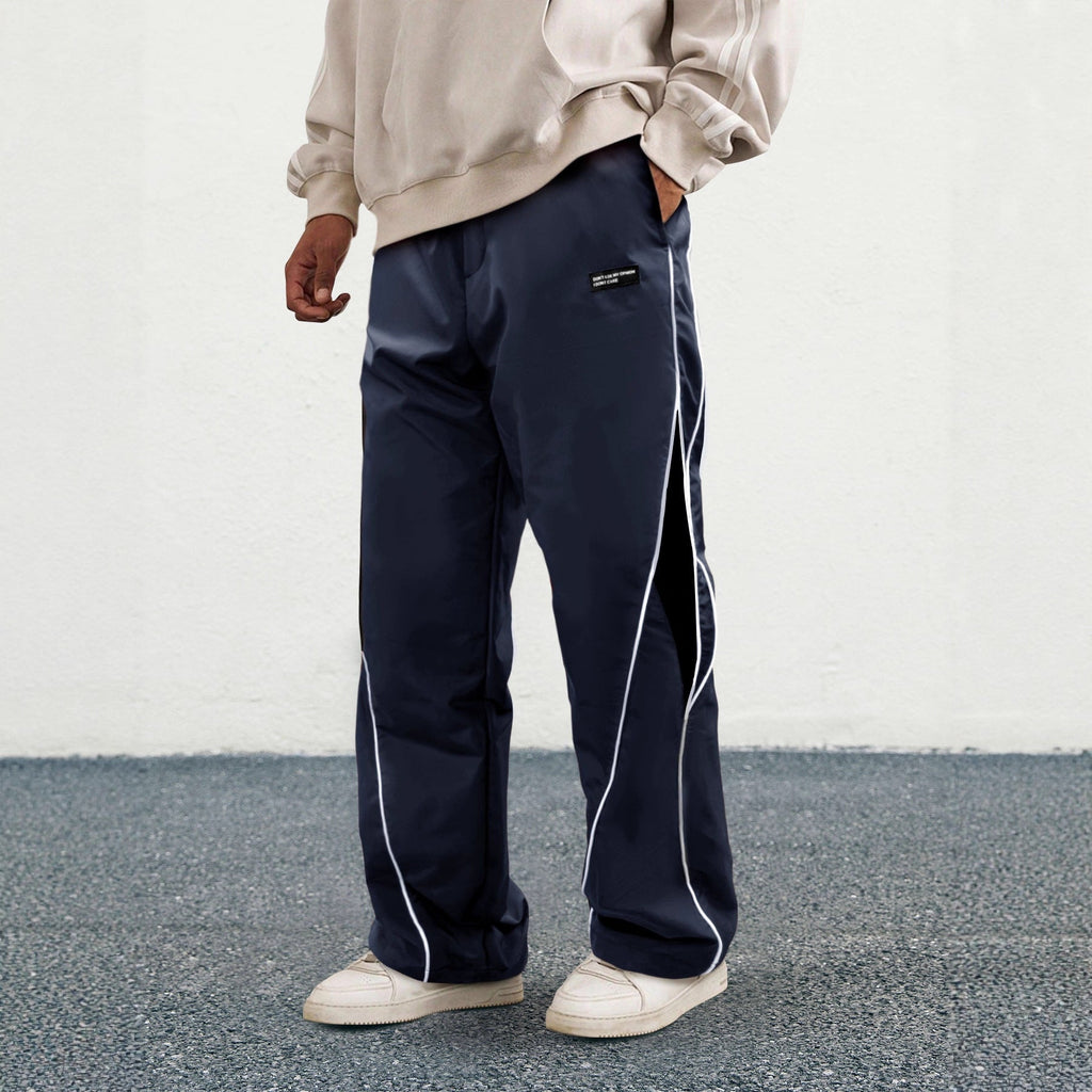 Nadia | Womens Wide Leg Straight Casual Elastic Waist Trousers - 4
