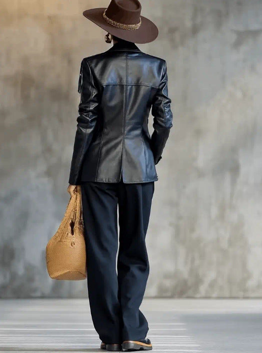 Maren | Womens Leather Jacket Tassel Biker Moto Jacket