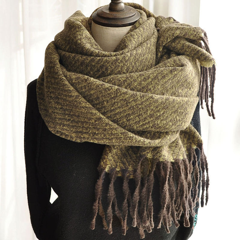 Quill | Womens Autumn Winter Warm Soft Gradient Long Shawl Scarf - 11