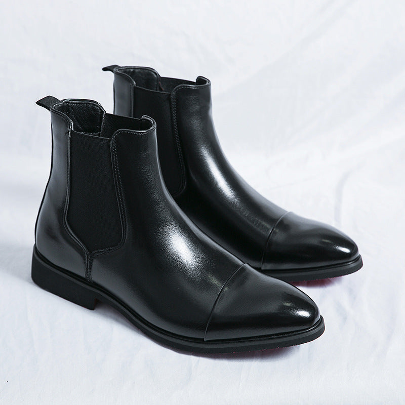Hendrix | Mens Chelsea Leather Pointed Toe British Casual Ankle Boots - 2