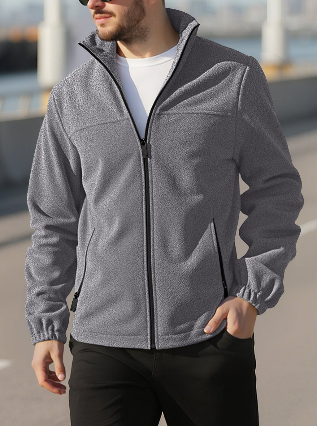 Ottoline | Mens Fleece Lined Winter Warm Stand Collar Jacket - 10