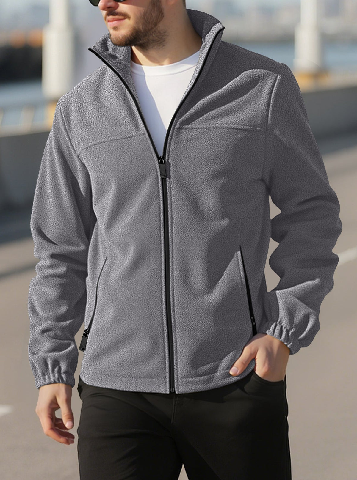 Ottoline | Mens Fleece Lined Winter Warm Stand Collar Jacket - 10