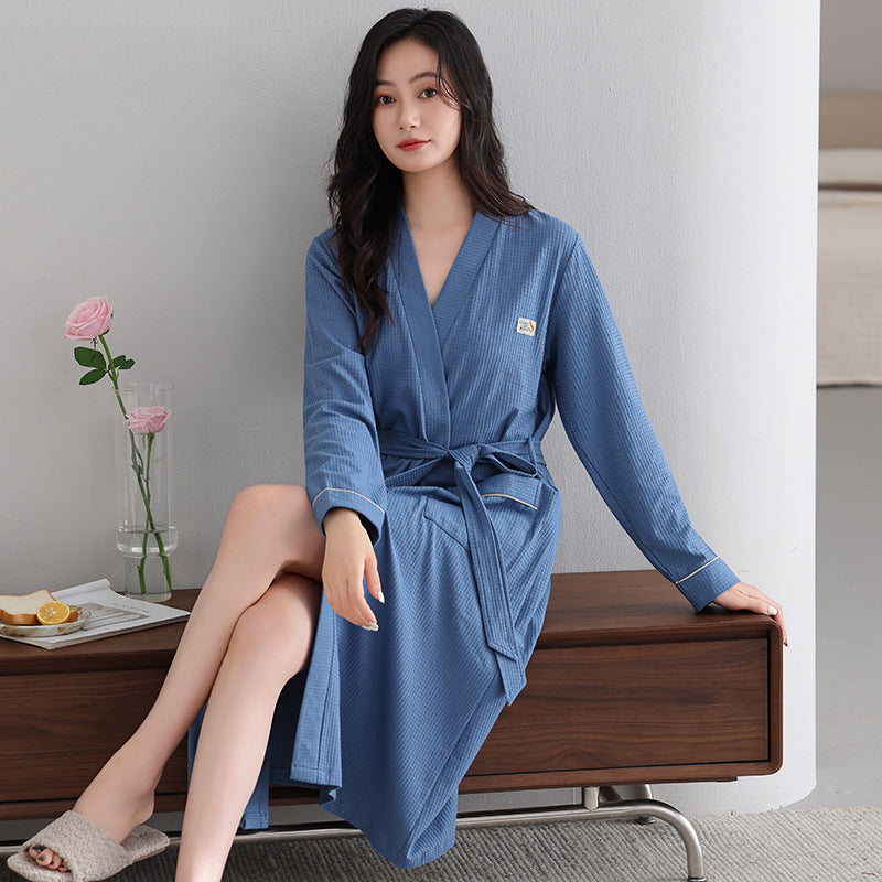 Ambrose | Womens Dressing Gown Cotton Bathrobe Robe Loungewear