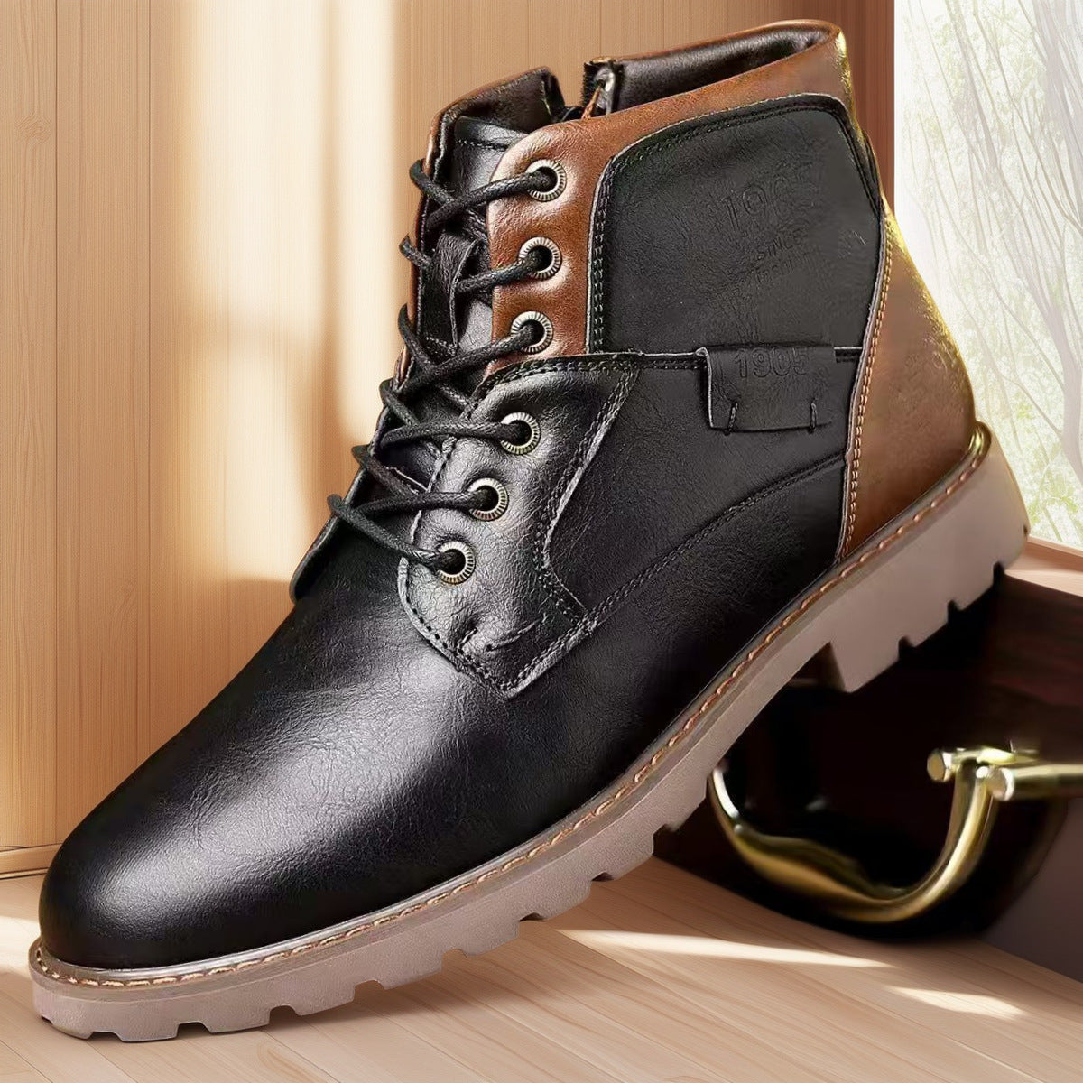 Ulf | Mens Work Boots Ankle Zip Up Desert Boots - 1
