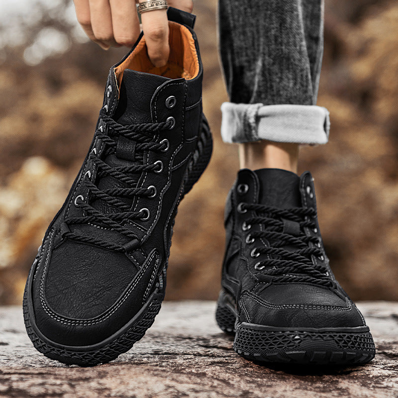 Zeb | Mens Ankle Boots Lace Up High Top Casual Boots - 8