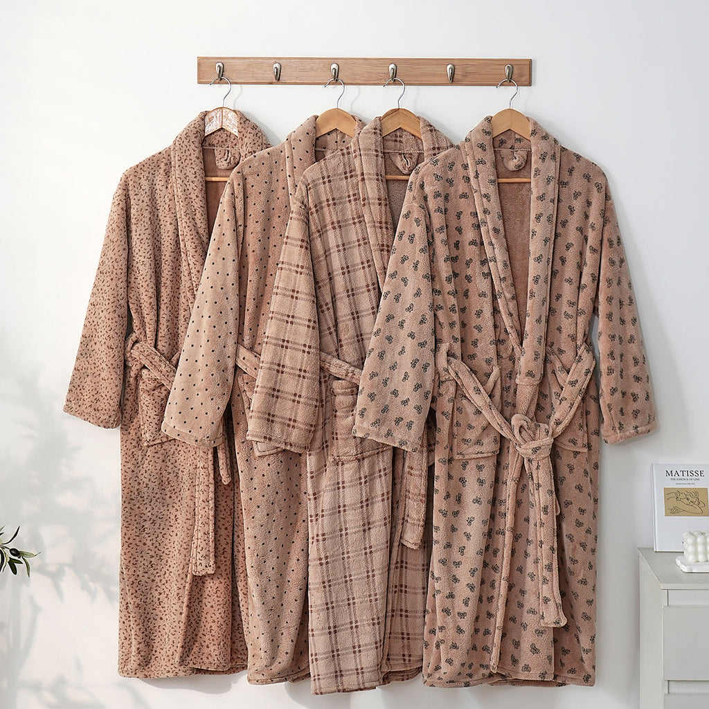 Yorick | Womens Dressing Gown Fleece Hooded Bathrobe Robe