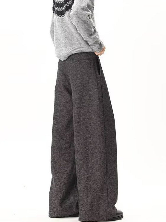 Sylvester | Mens Wide Leg Double Pleated Drape Casual Smart Trousers - 4