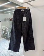 Esmee | Womens Wide Leg Jeans High Waisted Leopard Print Straight Leg Denim