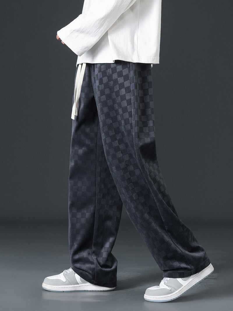 Tiberius | Mens Corduroy Wide Leg Straight Loose Casual Trousers - 1