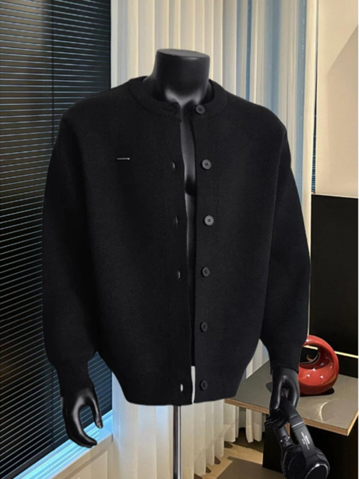 Ulric | Mens Bomber Casual Loose Solid Baseball Collar Jacket - 2