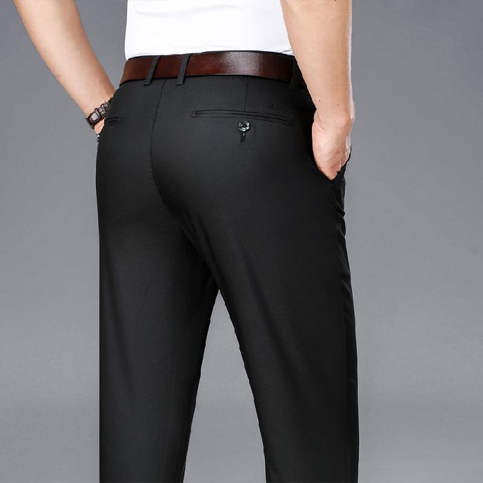 Reuben | Mens Work Straight Leg Business Casual Fleece Lined Trousers - 15