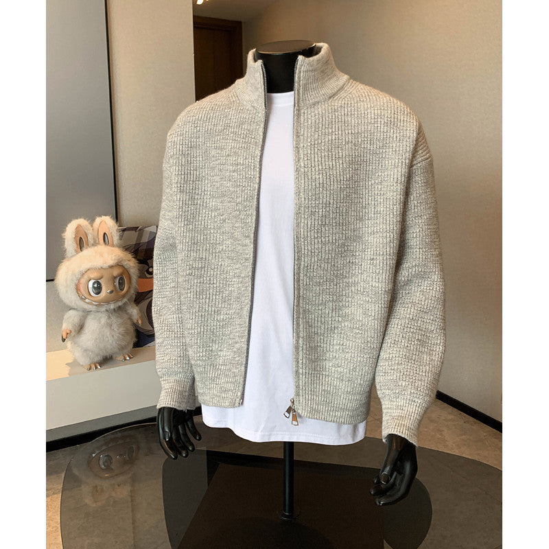 Tobias | Mens Cardigan Zip Knitted Stand Collar Casual Jacket - 9
