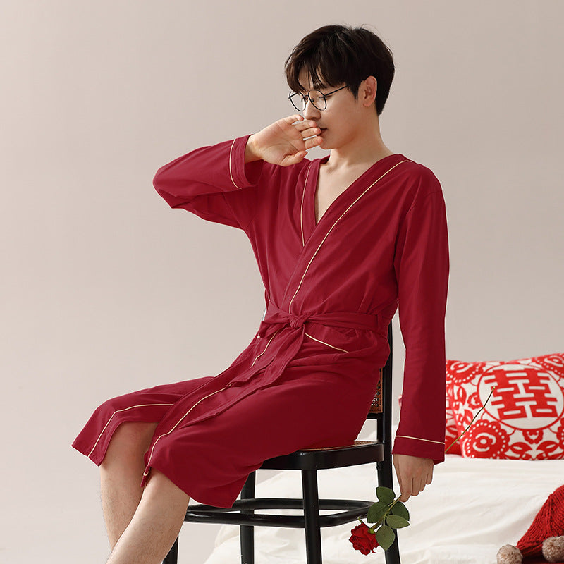 Cassian | Mens Dressing Gown Cotton Bathrobe Robe Loungewear