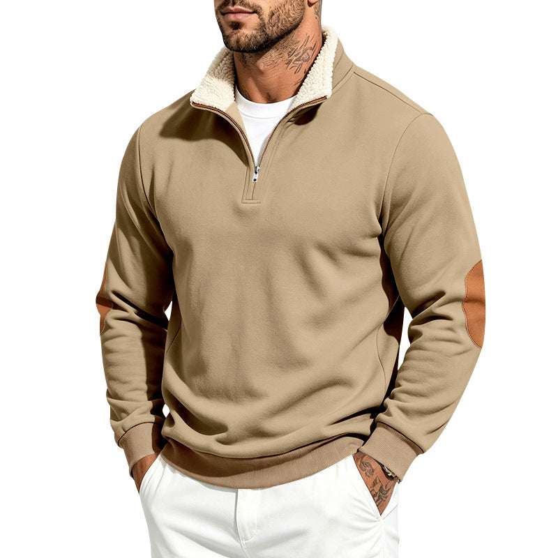 Viggo | Mens Half Zip Fleece Sweatshirt Long Sleeve Top - 8