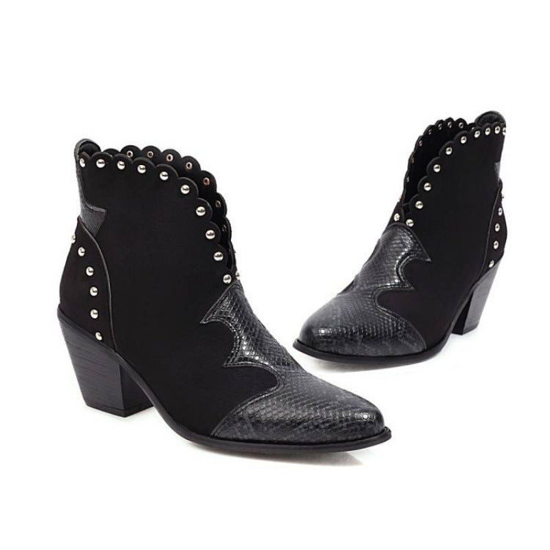 Isaac | Womens Ankle Heeled Pointed Toe Low Cut Boots - 8