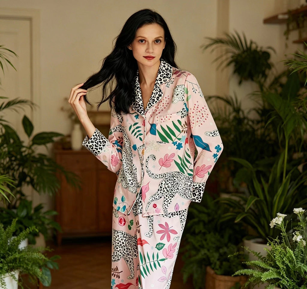 Marlowe | Womens Long Sleeve Satin Pyjama Set