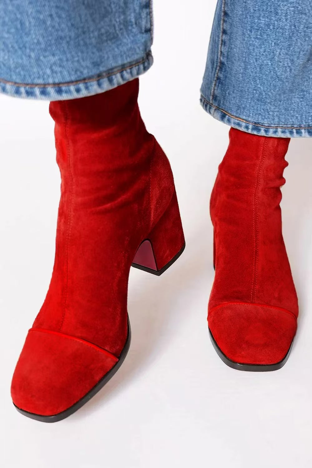 Fenella | Womens Knee High Suede Heeled Winter Long Boots - 10