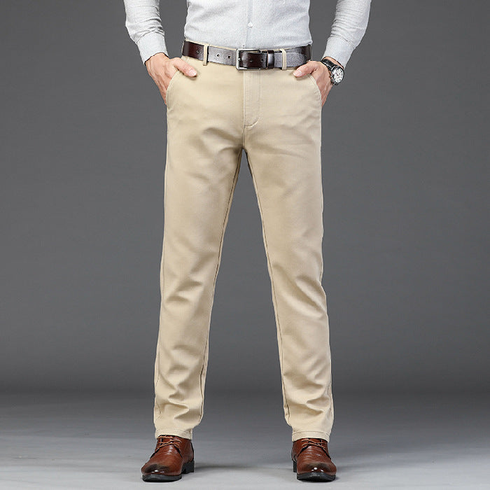 Reuben | Mens Work Straight Leg Business Casual Fleece Lined Trousers - 11