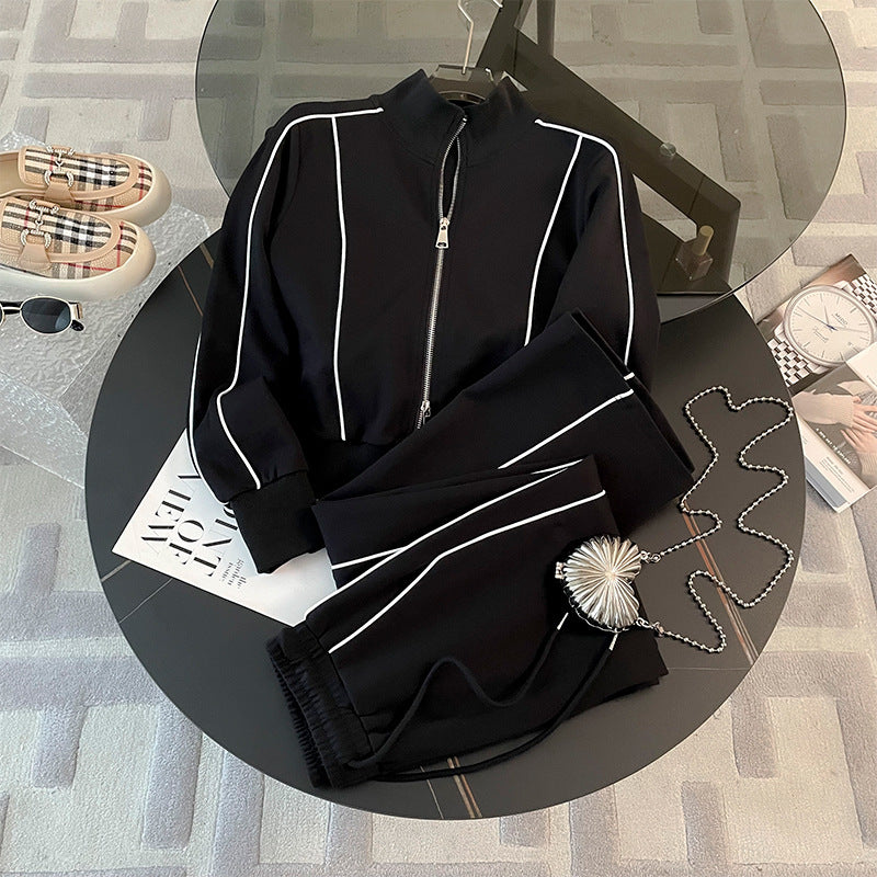 Leopold | Womens Tracksuit Sweatshirt Wide Leg Pants Two Piece Set Loungewear