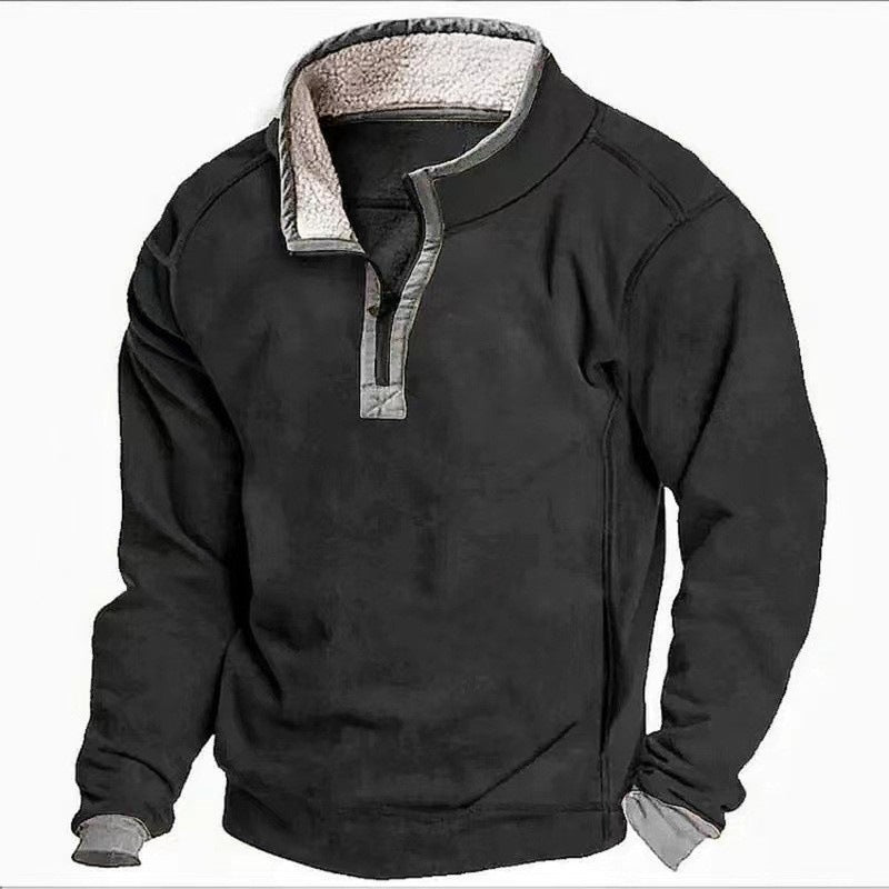 Ulric | Mens Sweatshirt Zip Up Stand Collar Fleece Lined Jumper